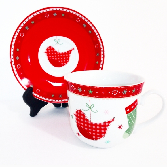 NEW Festive Birds Breakfast Cup & Saucer Set - Picture 5 of 11